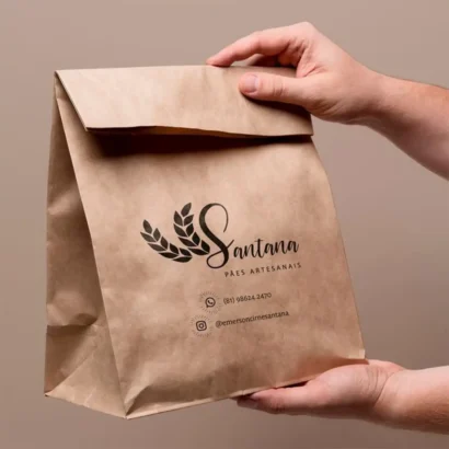 custom printed Brown Bakery Bags packaging wholesale