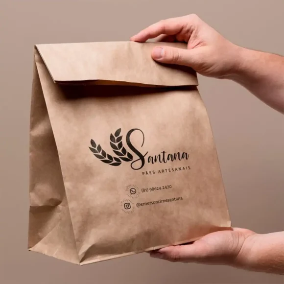 custom printed Brown Bakery Bags packaging wholesale