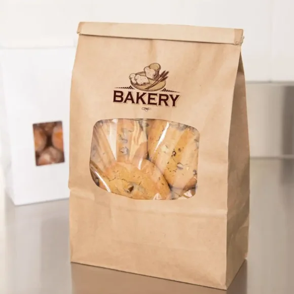 custom printed Brown Bakery Bags packaging wholesale