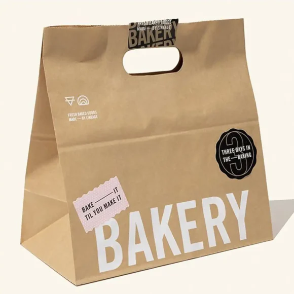 custom printed Brown Bakery Bags packaging wholesale